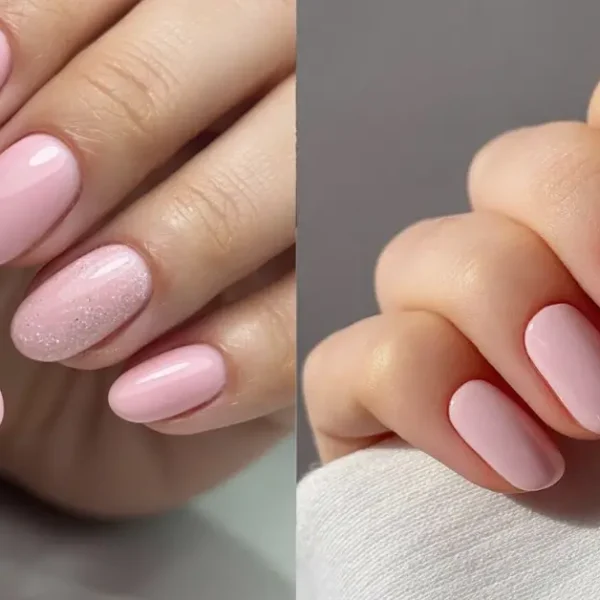 soft pink nails