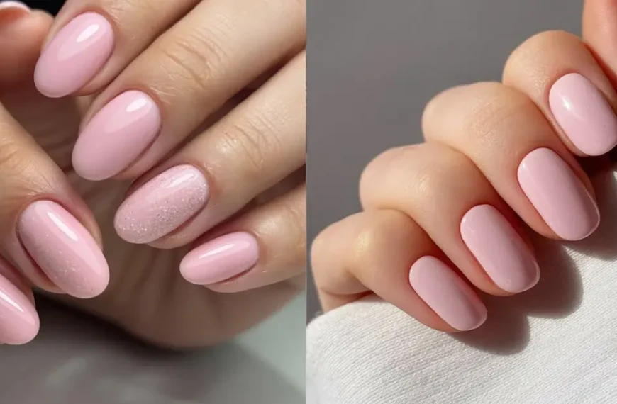 soft pink nails