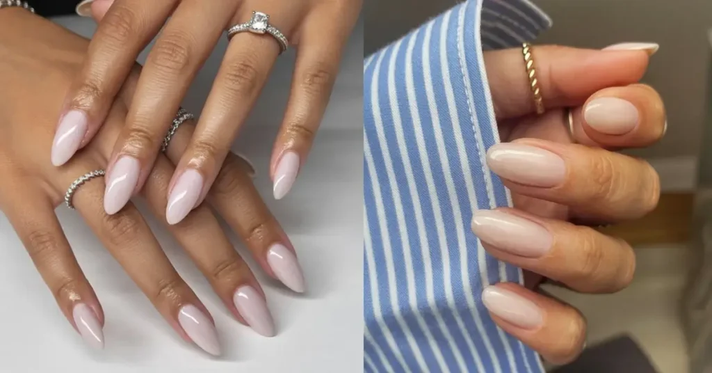 milky white nails
