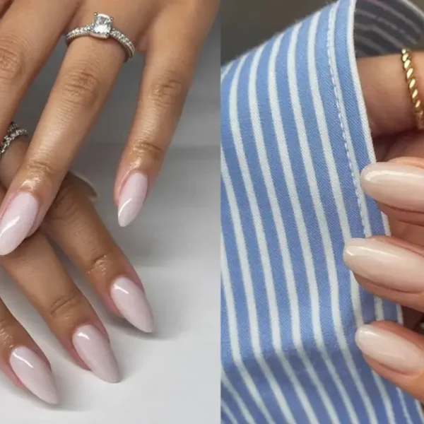 milky white nails