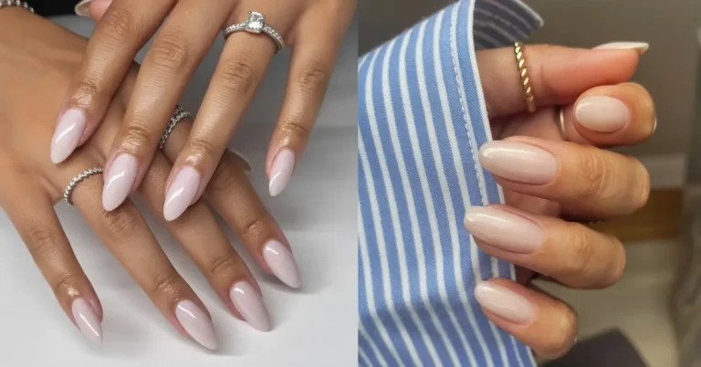 milky white nails