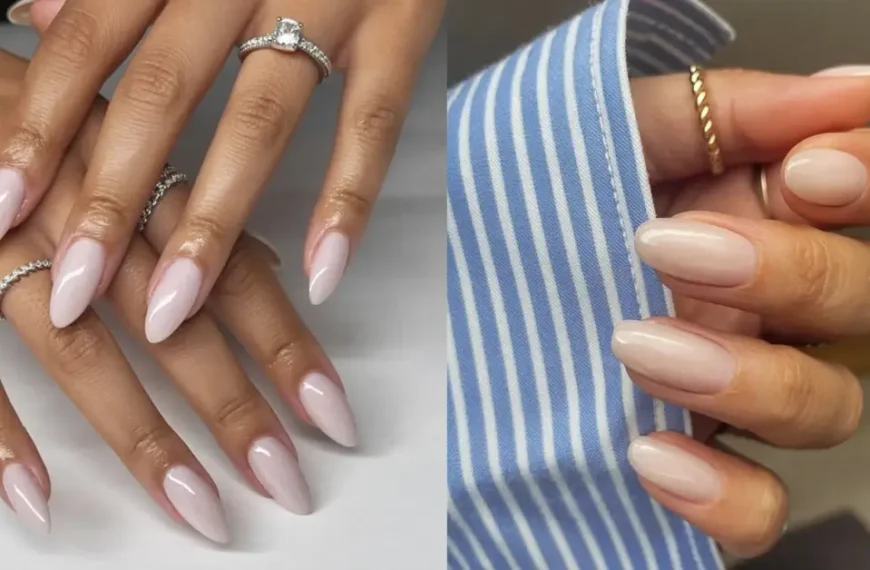 milky white nails