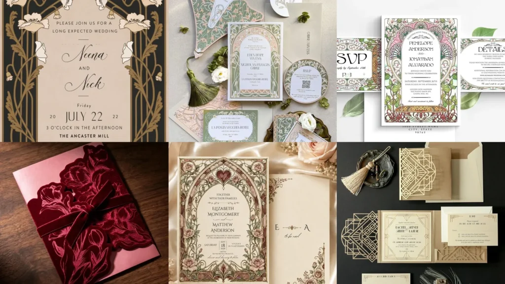 20 Art Nouveau Invitation Suite Ideas and Pretty Vintage-Inspired Details