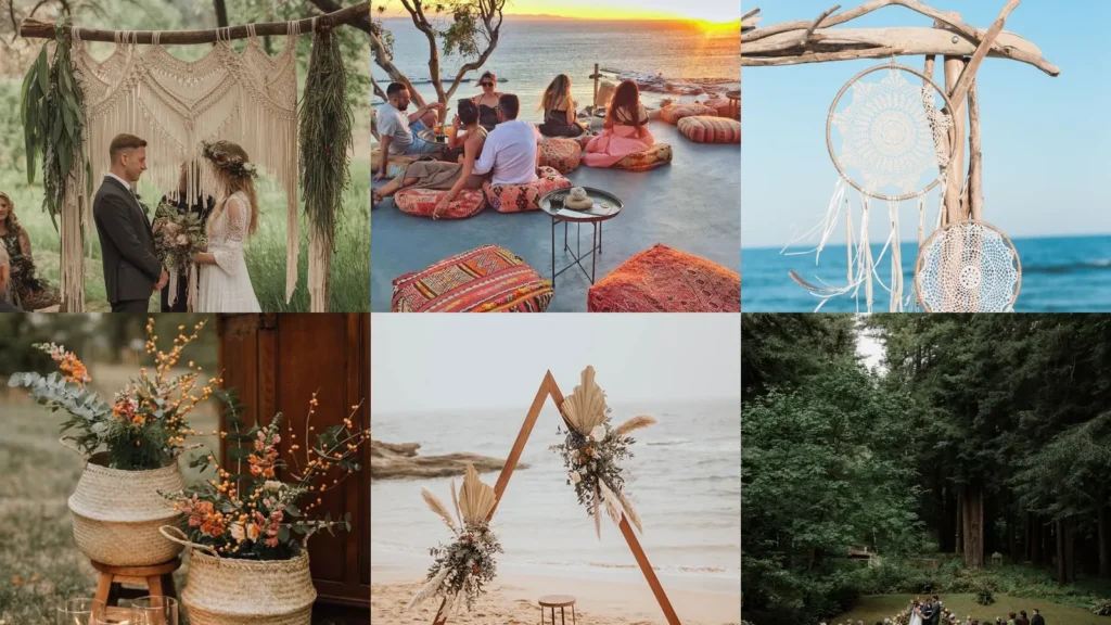 20 Boho Ceremony Decor Ideas With Pretty Arches, Flowers and Aisle Details