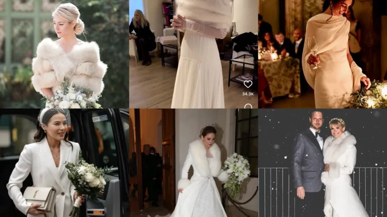 20 Bride Winter Outfits With Pretty Capes, Coats and Bridal Layers