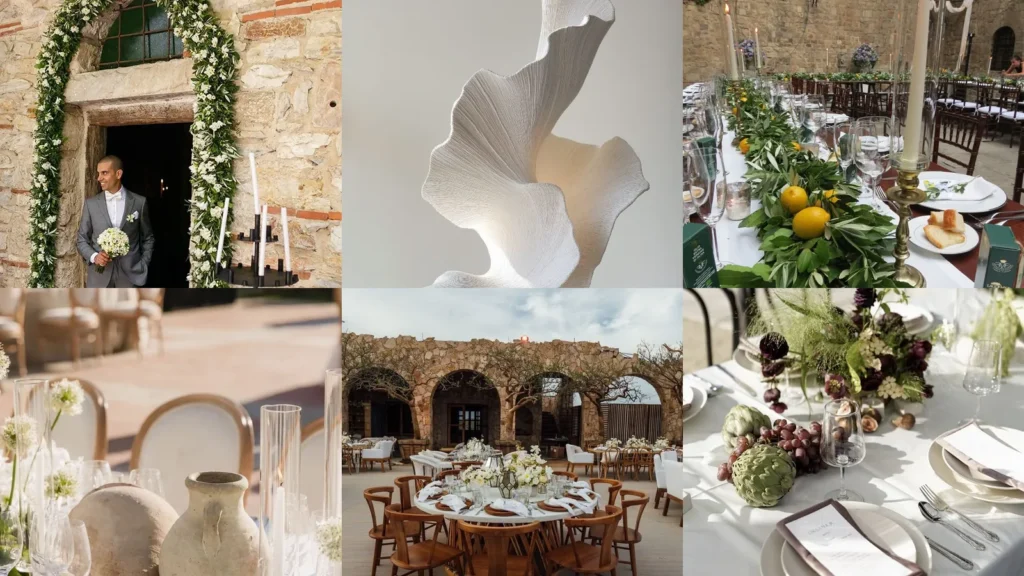 20 Modern Mediterranean Wedding Decor Ideas With Flowers, Citrus and Greenery