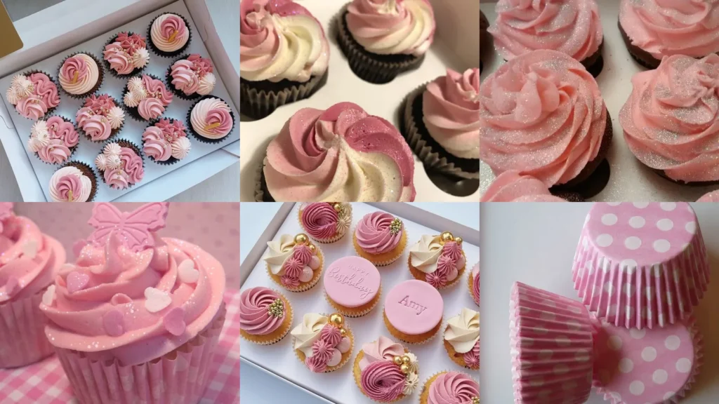 20 Pink Cupcake Decorating Ideas From Pretty Swirls to Party Toppers