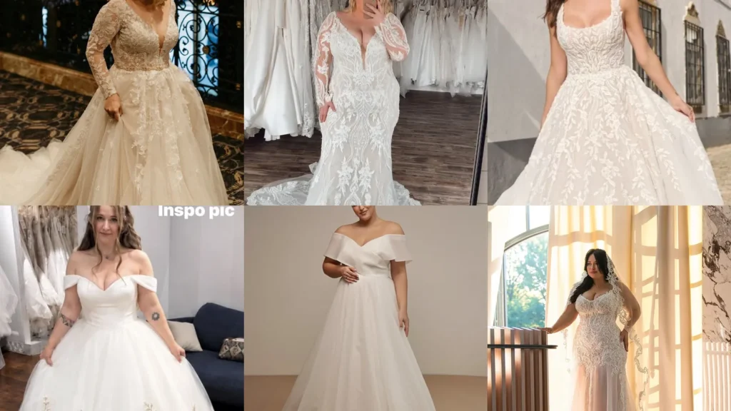 20 Plus Size Wedding Dresses With Pretty Florals, Sparkle and Statement Sleeves