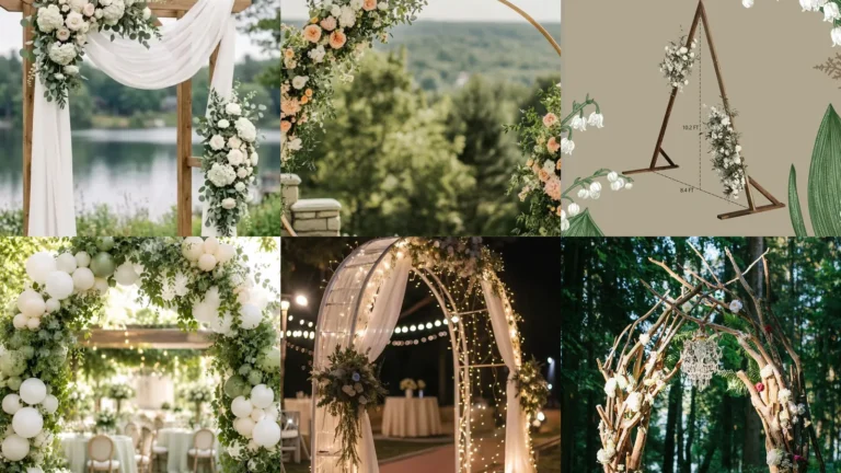 20 Wedding Ceremony Arch Decorations With Flowers, Greenery and Pretty Lights