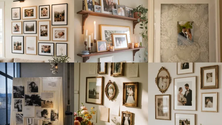 20 Wedding Photo Gallery Wall Ideas With Pretty Frames and Personal Details