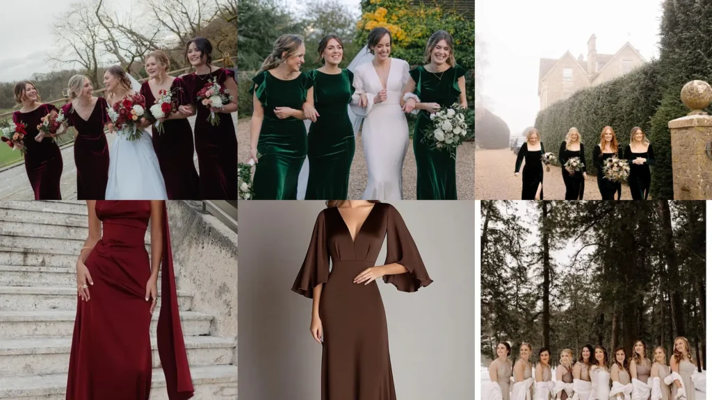 20 Winter Bridesmaid Dresses and Pretty Layering Ideas